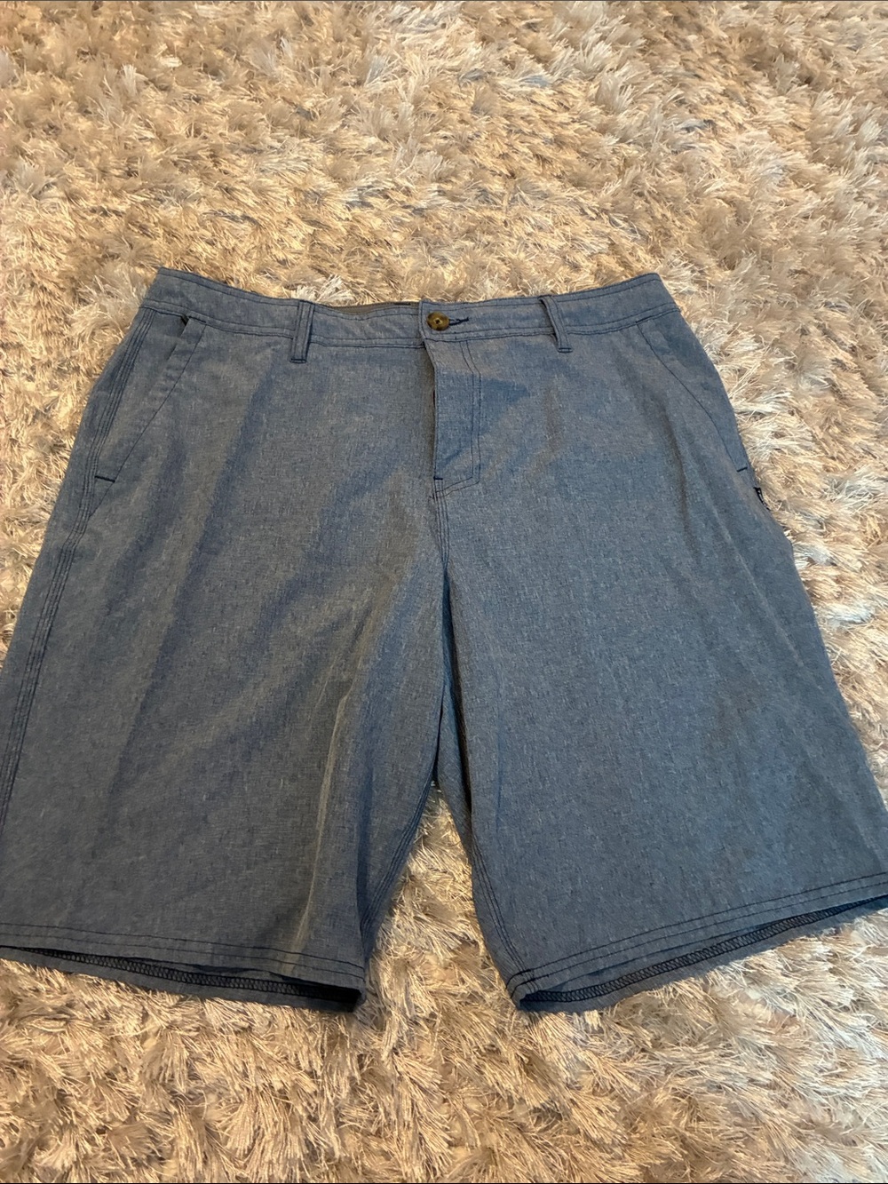 Men's Casual Chambray Shorts in grey Blue board shorts